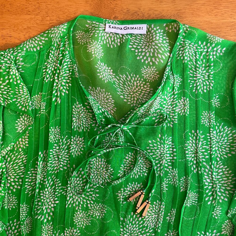 Size Large Karina Grimaldi silk blend blouse. - Picture 3 of 9
